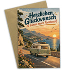 Herzliche Glückwunschkarte zum Wohnmobil mit Küstenstraße|p:2021108|h:7272cb1daa08e39c97850d9c3454402d