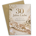 Elegante Glückwunschkarte zur Perlenhochzeit mit Perlen
