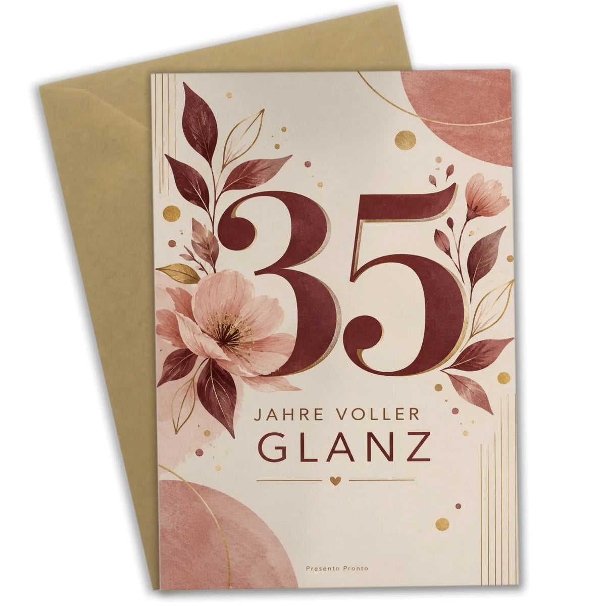 Elegante Geburtstagskarte zum 35. Geburtstag mit Zahl 35