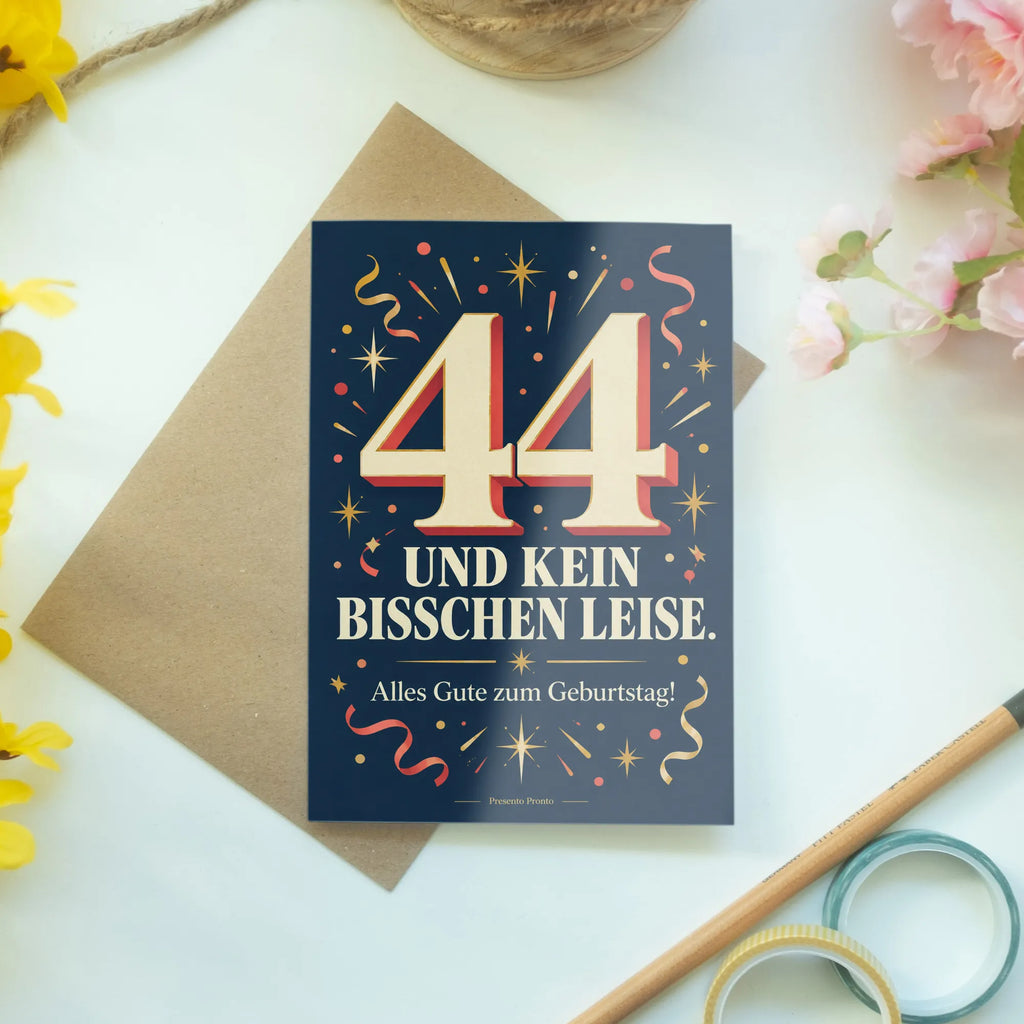 Elegante Geburtstagskarte zum 44. Geburtstag mit goldener Zahl|p:2021125|h:72e6fb5117e423f8e64c90c7de2a85f3