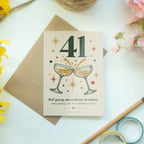 Lustige Geburtstagskarte zum 41. Geburtstag mit Champagnergläsern|p:2021126|h:084a79c502014c0fda5802d52baf1c87