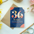 Lustige Geburtstagskarte zum 36. Geburtstag mit Zahl 36|p:2021128|h:cb2f9a378e7b53f3d8dca2b7e542533e