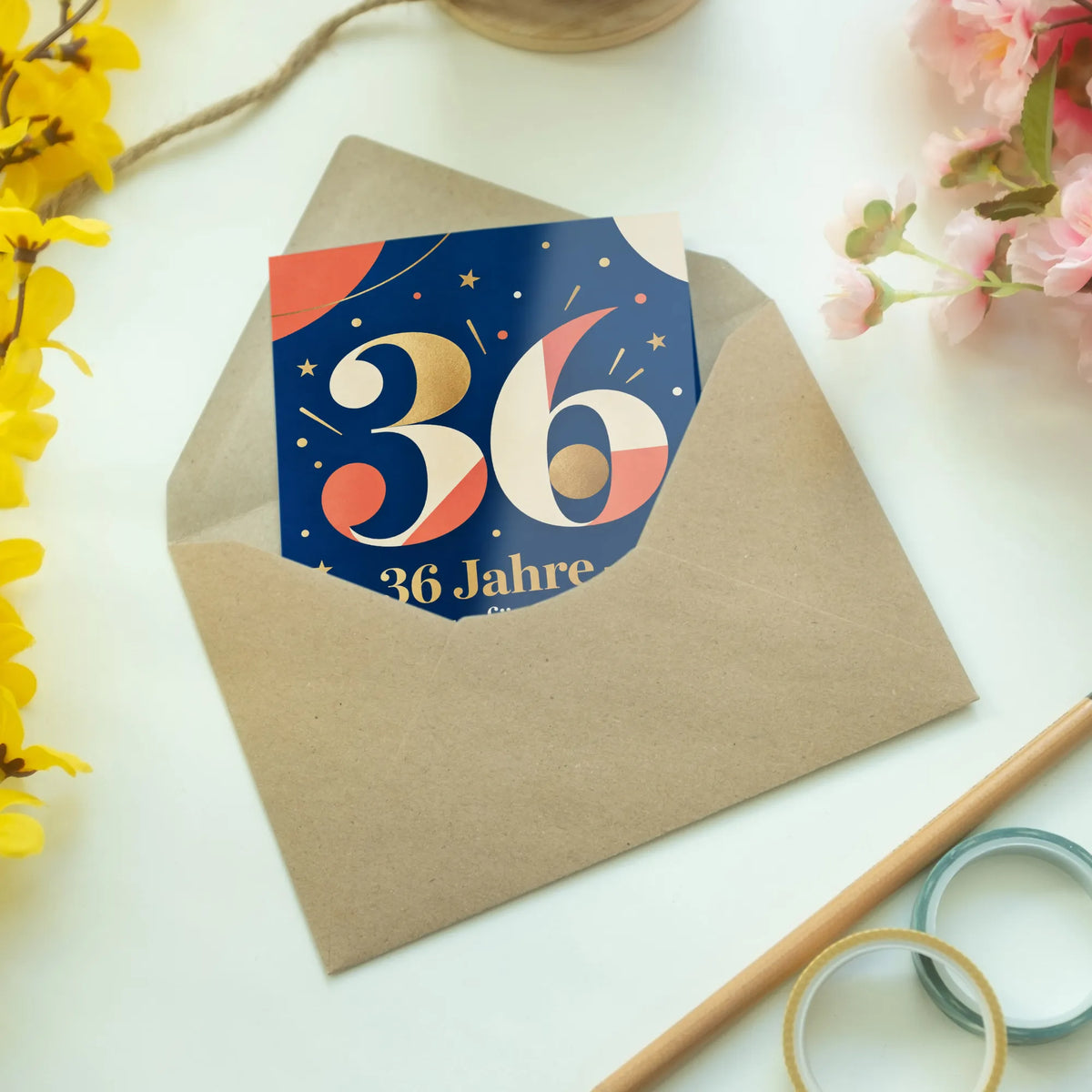 Lustige Geburtstagskarte zum 36. Geburtstag mit Zahl 36