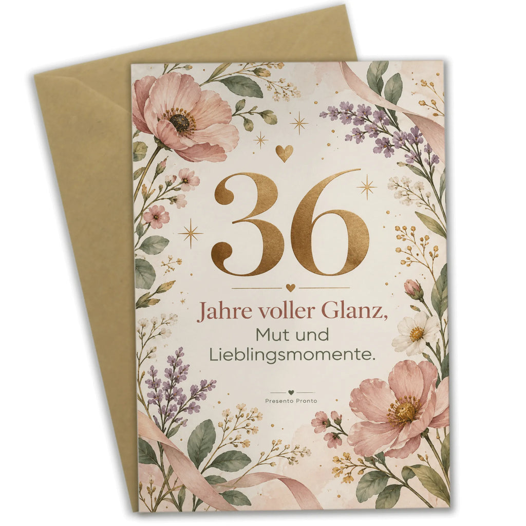 Elegante Geburtstagskarte zum 36. Geburtstag mit Wildblumen|p:2021130|h:a248bd58dd6a8926c90fc6b9fb9921c6