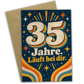 Lustige Geburtstagskarte zum 35. Geburtstag mit Retro-Zahl