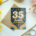 Lustige Geburtstagskarte zum 35. Geburtstag mit Retro-Zahl|p:2021131|h:cd1a8185632979148a1aff63ca9e041c