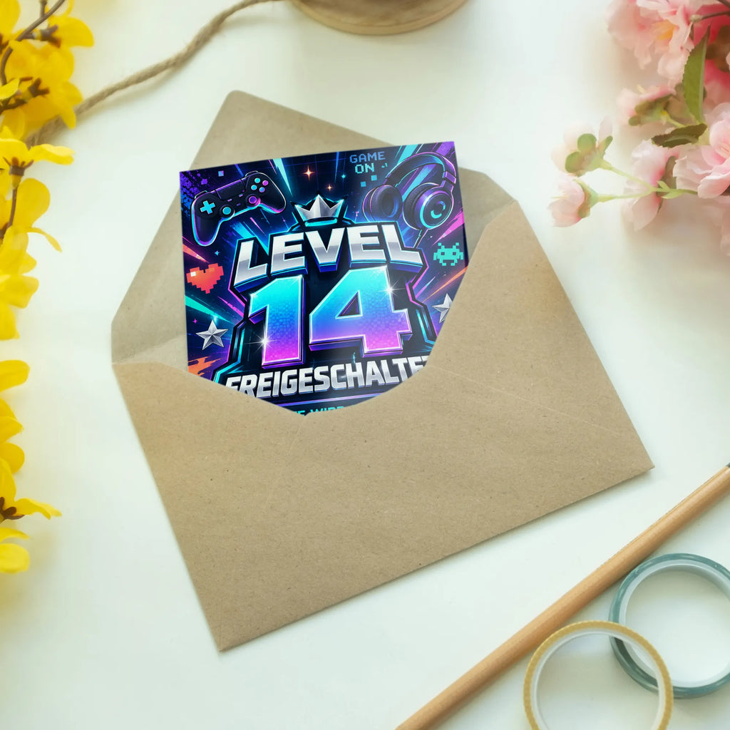 Coole Geburtstagskarte zum 14. Geburtstag mit Level-up|p:2021138|h:4afdb1bf4674592352e61cadfced1b45
