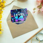 Coole Geburtstagskarte zum 14. Geburtstag mit Level-up|p:2021138|h:4afdb1bf4674592352e61cadfced1b45