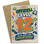 Coole Geburtstagskarte zum 12. Geburtstag mit Level 12|p:2021149|h:499aac46965cf6080636fa6d0233366e