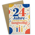 Lustige Geburtstagskarte zum 24. Geburtstag mit großer Zahl 24