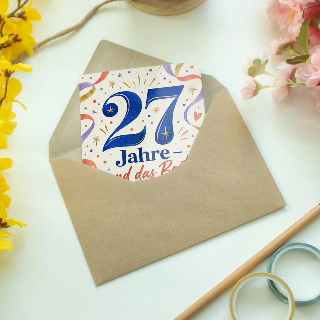 Elegante Geburtstagskarte zum 27. Geburtstag mit goldblauer 27|p:2021154|h:d1259ea2f6314fc7c2ebc8d4a1358641