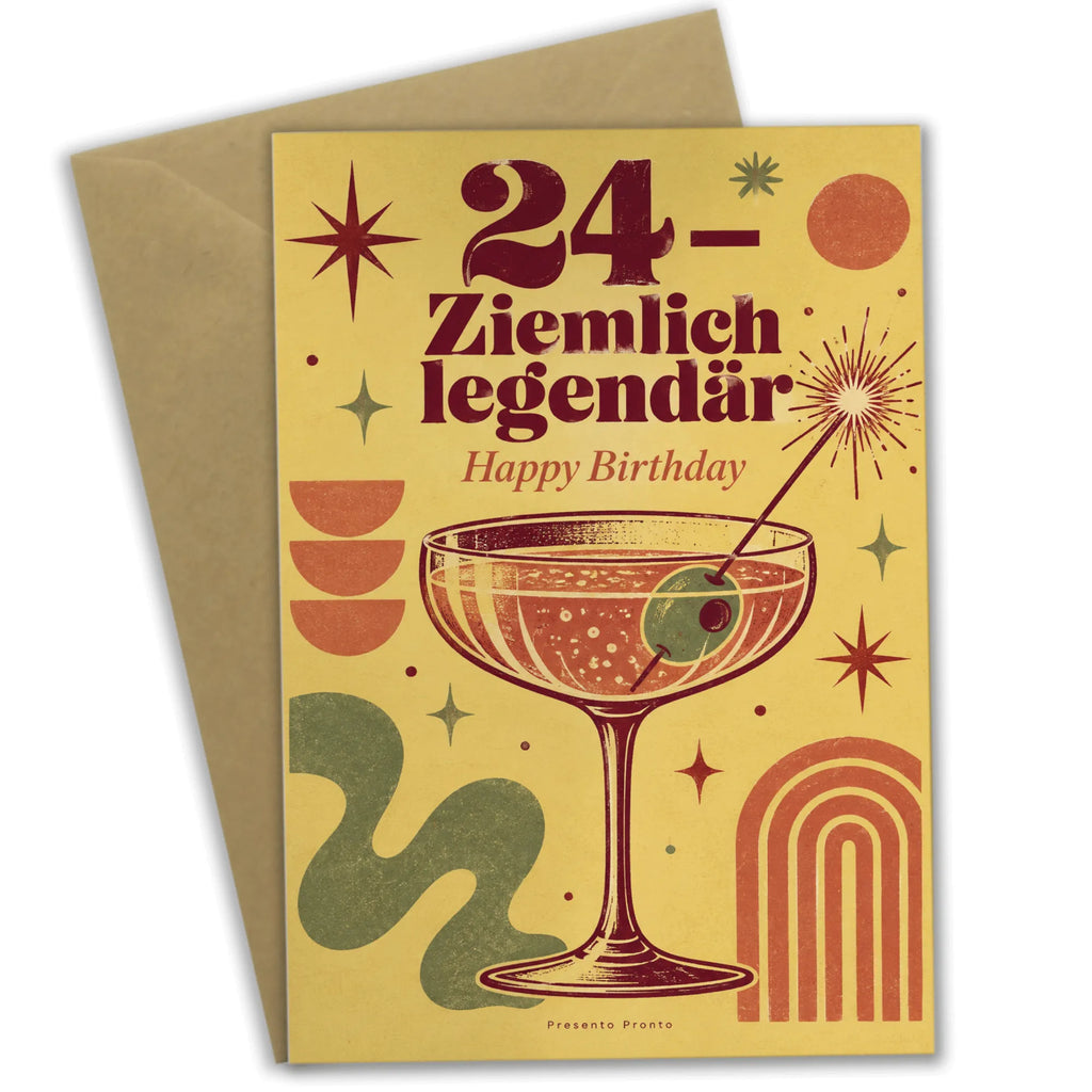 Coole Geburtstagskarte zum 24. Geburtstag mit Cocktailglas|p:2021157|h:107f291d7052511d57a7d6bae1aa842e