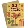 Coole Geburtstagskarte zum 24. Geburtstag mit Cocktailglas