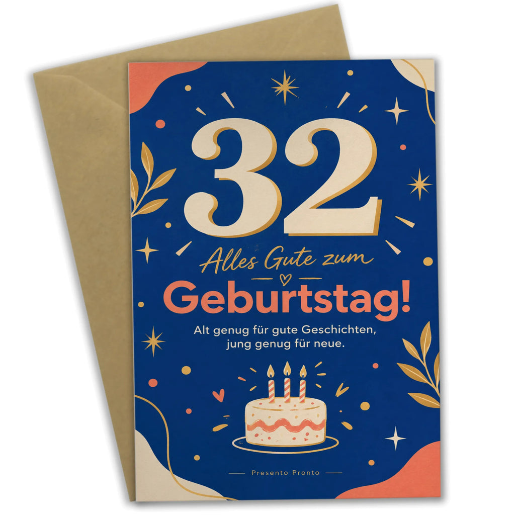 Elegante Geburtstagskarte zum 32. Geburtstag mit großer Zahl 32|p:2021161|h:9bb8002cd8a2c5e5296c082f5af54441