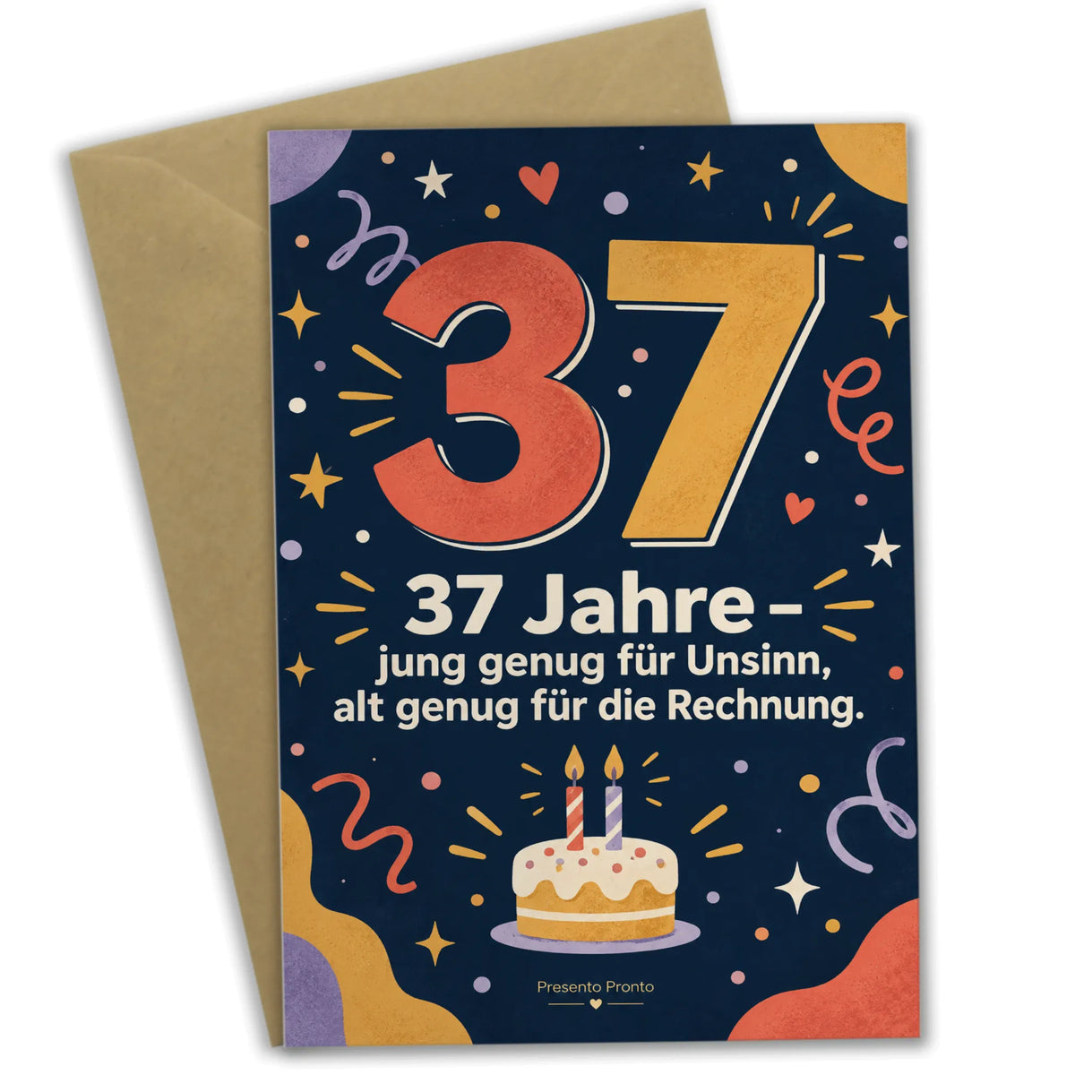 Lustige Geburtstagskarte zum 37. Geburtstag mit Zahl 37