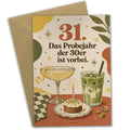 Lustige Geburtstagskarte zum 31. Geburtstag mit Cocktailglas