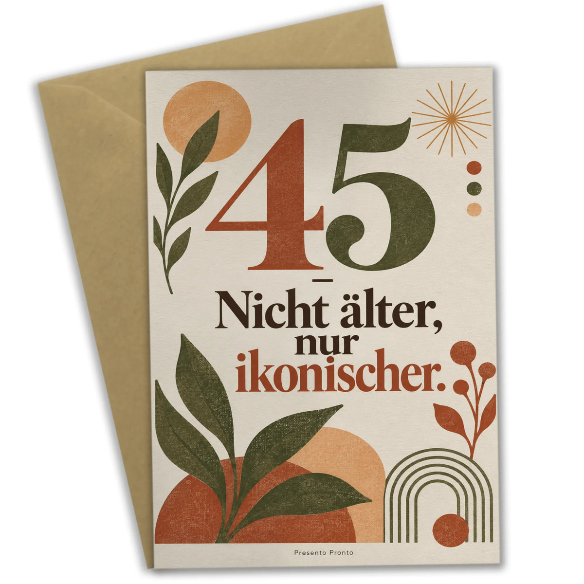 Lustige Geburtstagskarte zum 45. Geburtstag mit großer Zahl 45