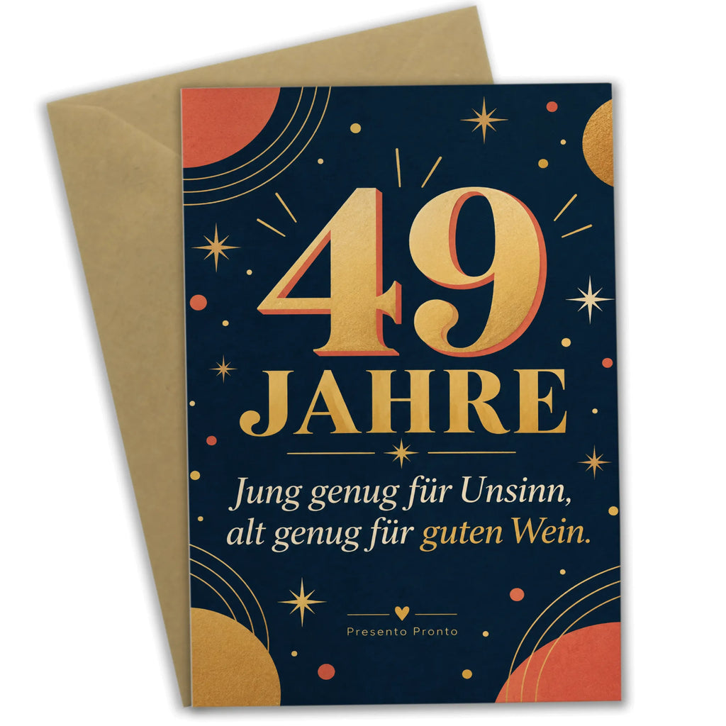 Lustige Geburtstagskarte zum 49. Geburtstag mit Konfetti|p:2021176|h:2de4272632c69eac9ae880f78d4dc297