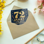 Lustige Geburtstagskarte zum 72. Geburtstag mit goldener Zahl|p:2021181|h:bba57067e1e8407e9c502fdc5ace1225