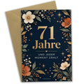 Elegante Geburtstagskarte zum 71. Geburtstag mit Blumen