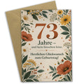 Lustige Geburtstagskarte zum 73. Geburtstag mit Wildblumen