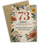 Lustige Geburtstagskarte zum 73. Geburtstag mit Wildblumen|p:2021195|h:11d2ab6d923afa15f0fd606961c841a3