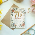 Elegante Geburtstagskarte zum 76. Geburtstag mit Wildblumen|p:2021198|h:462ec9bc65bb701678216bb615eb262b