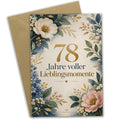 Elegante Geburtstagskarte zum 78. Geburtstag mit Blumen