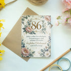 Elegante Geburtstagskarte zum 86. Geburtstag mit Pfingstrosen|p:2021212|h:945827964e5f8cb15b0892580878e5bb