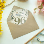 Würdevolle Geburtstagskarte zum 96. Geburtstag mit Blumen|p:2021218|h:97bc1b7cb7b98b36db430bb524a90aa9