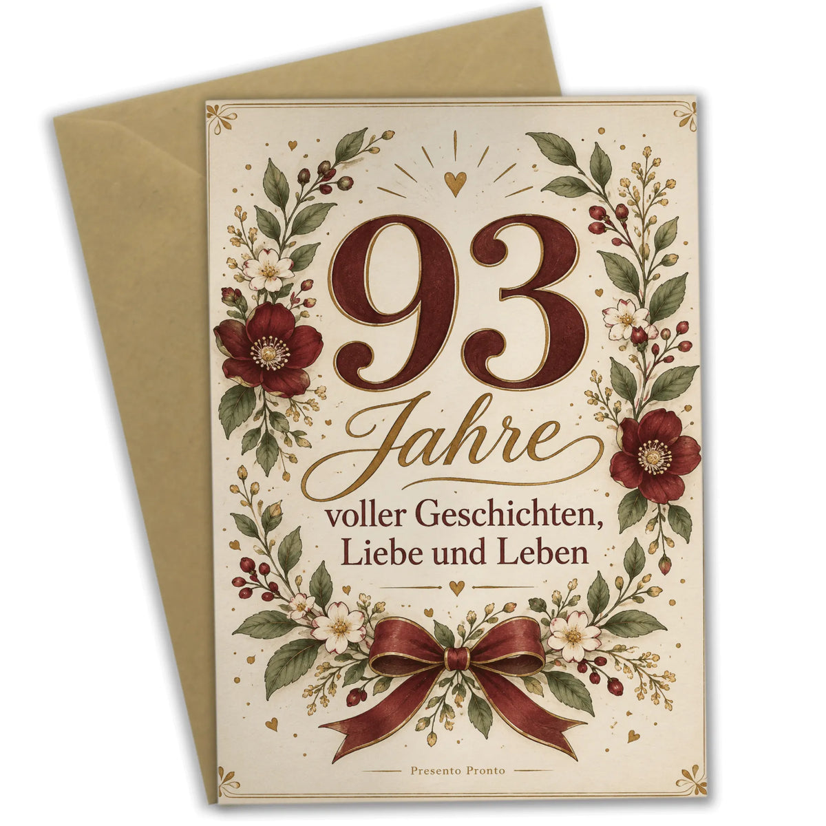 Würdige Geburtstagskarte zum 93. Geburtstag mit Zahl 93