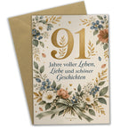 Elegante Geburtstagskarte zum 91. Geburtstag mit Zahl 91|p:2021222|h:2eef571d0a753868c18005da4b6fddc6