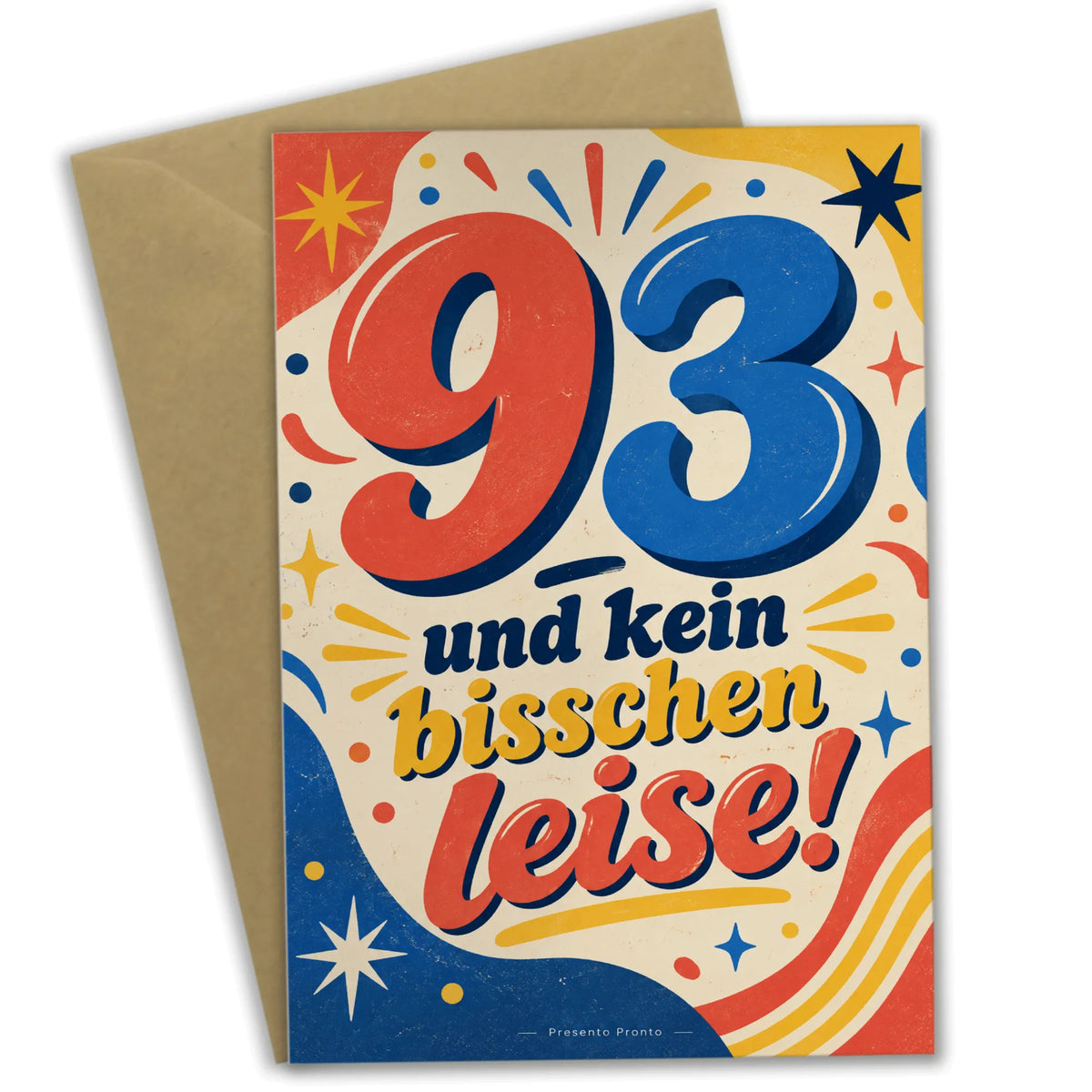 Lustige Geburtstagskarte zum 93. Geburtstag mit Konfetti