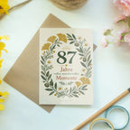Elegante Geburtstagskarte zum 87. Geburtstag mit Ginkgokranz|p:2021225|h:354ffbb0dae74e64f9b87f3273716869