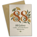 Würdevolle Geburtstagskarte zum 88. Geburtstag mit Ginkgozweigen