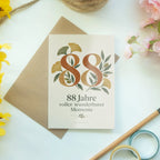Würdevolle Geburtstagskarte zum 88. Geburtstag mit Ginkgozweigen|p:2021226|h:951150598d5df5a2c488d6ad57676a5e