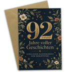 Elegante Geburtstagskarte zum 92. Geburtstag mit goldener Zahl 92|p:2021227|h:1936160d8767bfd6ea56d88e1c58056d