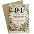 Würdige Karte zum 94. Geburtstag mit Wildblumen