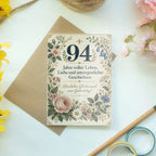 Würdige Karte zum 94. Geburtstag mit Wildblumen|p:2021228|h:f4cf9c210c7301404fcfd192399abb18