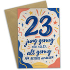 Lustige Geburtstagskarte zum 23. Geburtstag mit Zahl 23|p:2021240|h:6833b22ab3aa536730f245eb381864a1