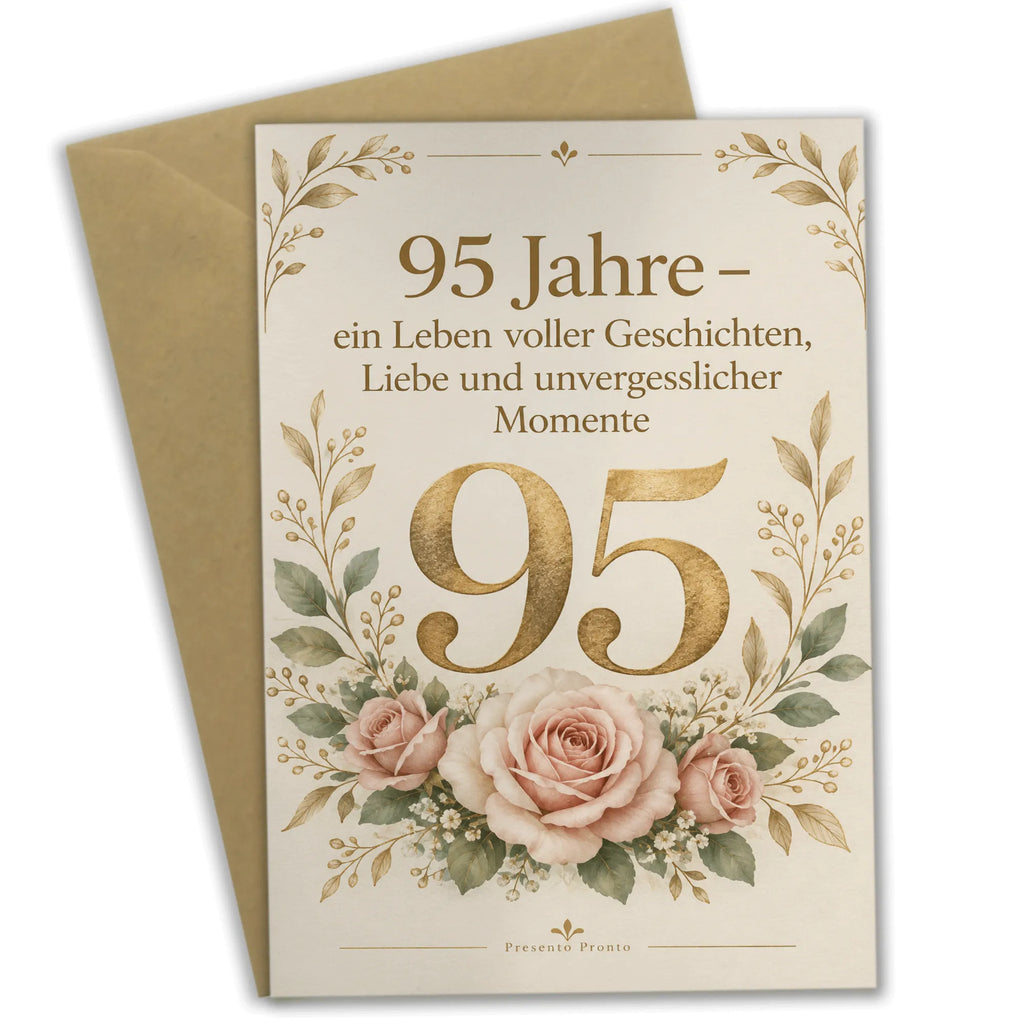 Elegante Geburtstagskarte zum 95. Geburtstag mit goldener Zahl 95|p:2021243|h:f67b1173cd4b99da4ad077c5c75c6f0b