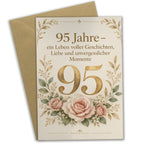 Elegante Geburtstagskarte zum 95. Geburtstag mit goldener Zahl 95|p:2021243|h:f67b1173cd4b99da4ad077c5c75c6f0b