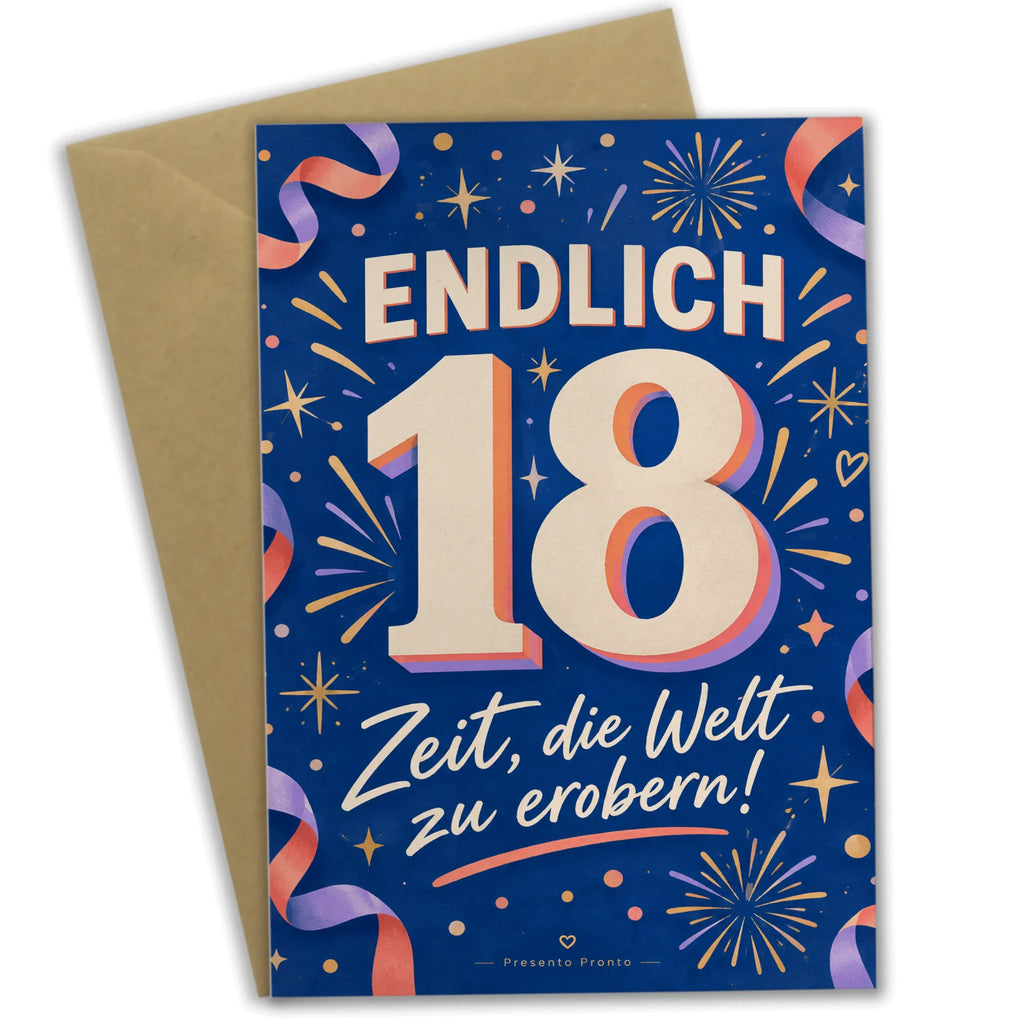 Coole Geburtstagskarte zum 18. Geburtstag mit Konfetti und Feuerwerk|p:2021248|h:4d47004605872393ac992e953a2ff5d7
