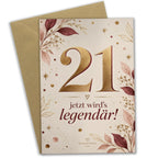 Elegante Geburtstagskarte zum 21. Geburtstag mit goldener 21|p:2021252|h:a6e5513785dbaf2c1f1b5a1b05d09ffa