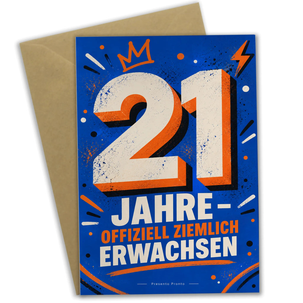 Coole Geburtstagskarte zum 21. Geburtstag mit großer Zahl 21|p:2021253|h:a120ac313038face86c999c5a1ef4e65