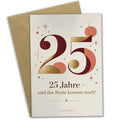 Elegante Geburtstagskarte zum 25. Geburtstag mit Zahl 25