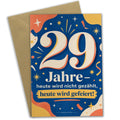 Fröhliche Geburtstagskarte zum 29. Geburtstag mit Zahl 29