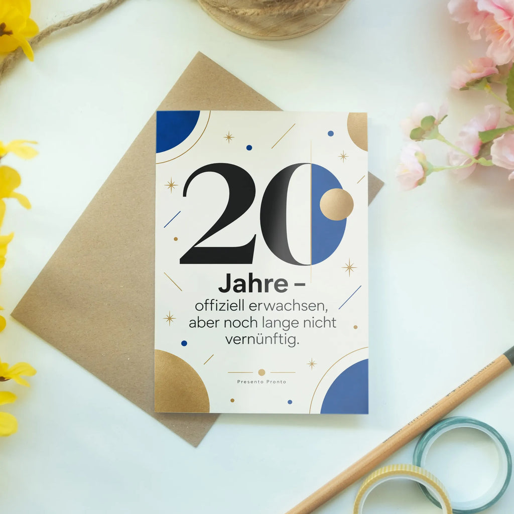 Lustige Geburtstagskarte zum 20. Geburtstag mit Zahl 20|p:2021256|h:aa5f24b1541a91c313dba928cded8e7a