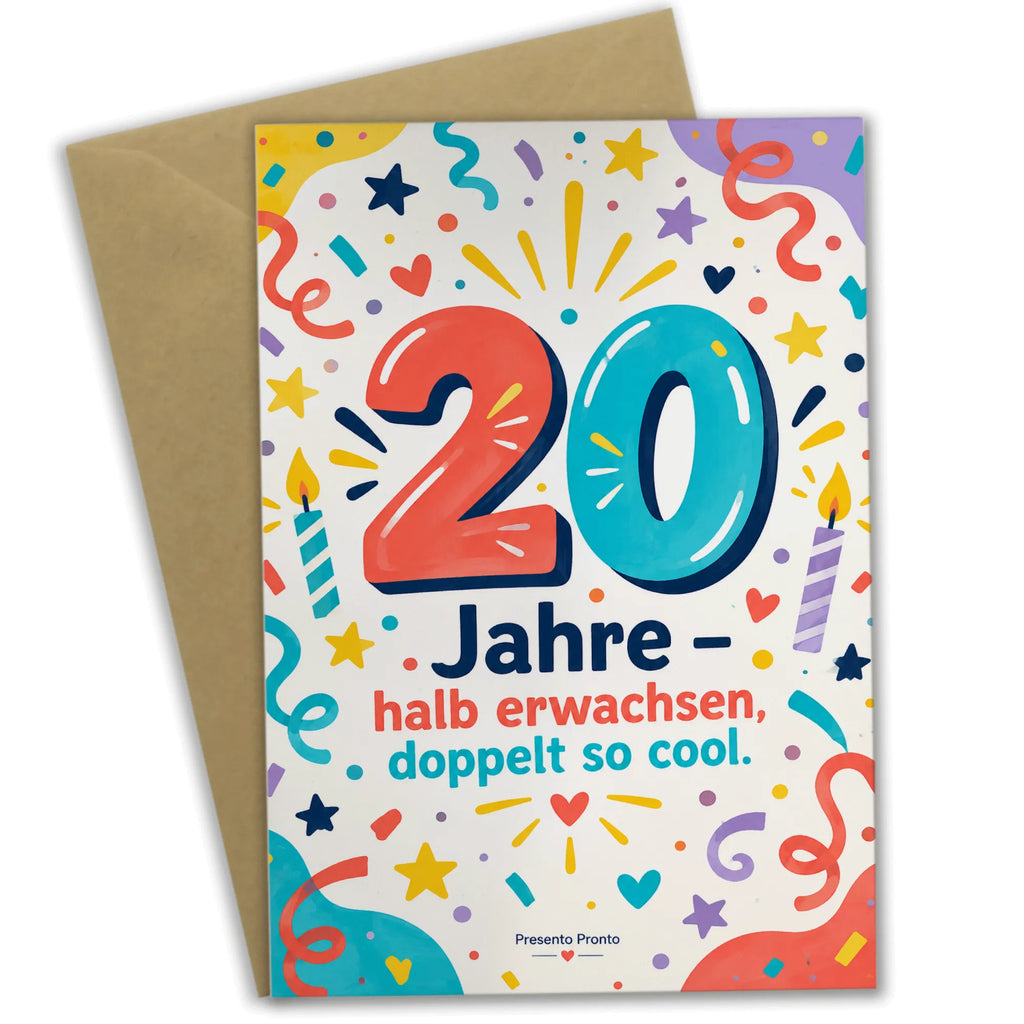 Lustige Geburtstagskarte zum 20. Geburtstag mit bunter Zahl 20|p:2021257|h:04499249f3b224d56787b181e7bf7b5f