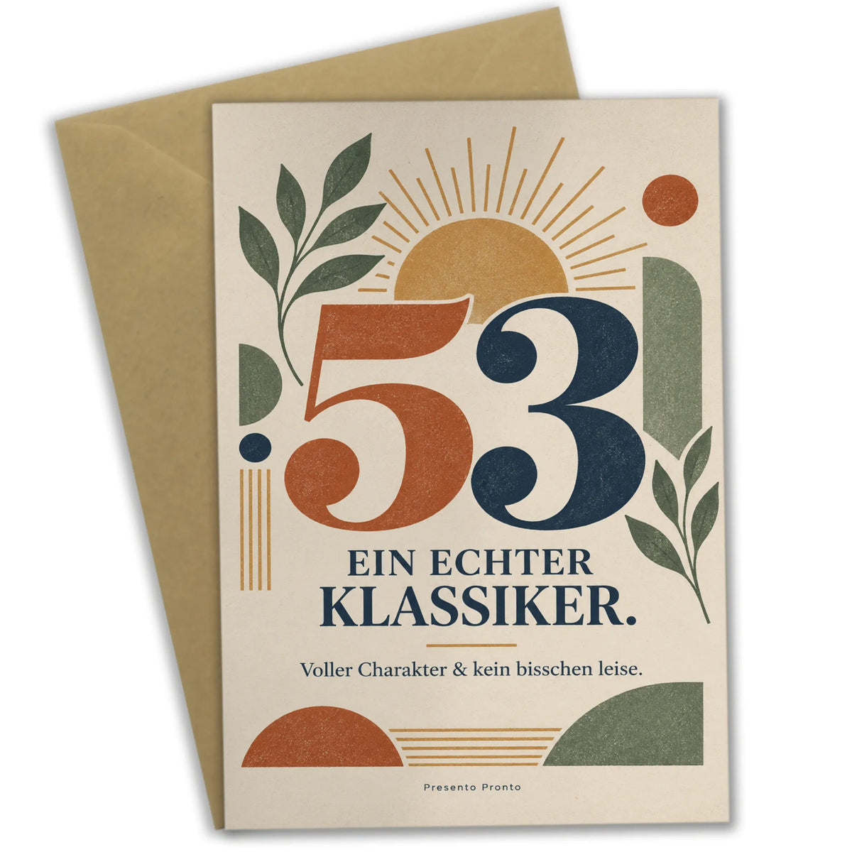 Coole Geburtstagskarte zum 53. Geburtstag mit großer Zahl 53
